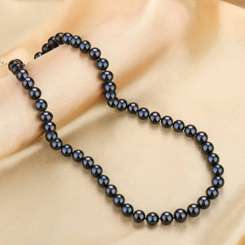 10-11mm Versatile Dyed Black Pearl Necklace - House Of Pearls