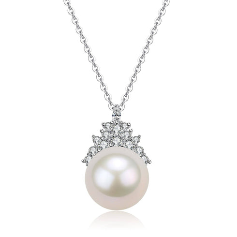 10-11mm Freshwater Pearl & Queen Pendant Necklace - House Of Pearls