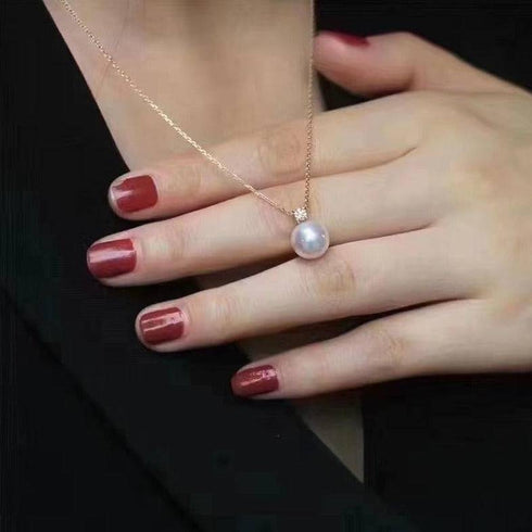 10-11mm Freshwater Pearl & Sasha Purple Necklace - House Of Pearls