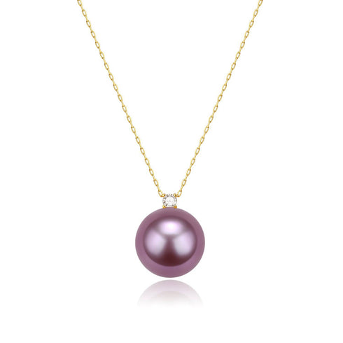 10-11mm Freshwater Pearl & Sasha Purple Necklace - House Of Pearls