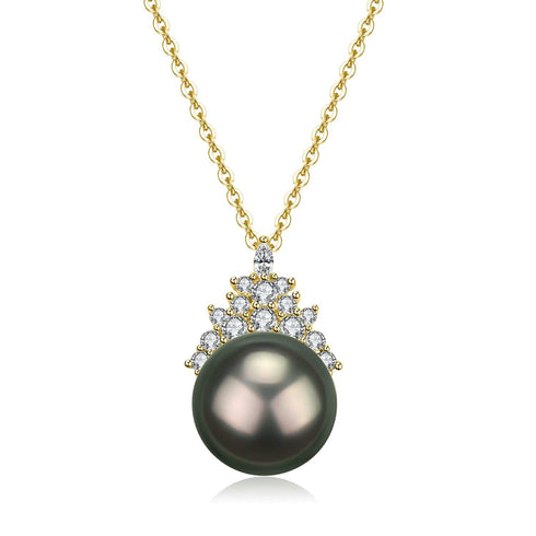 10-11mm Tahitian Pearl & Queen Pendant Necklace - Necklaces made with hand-selected pearls from House of Pearls