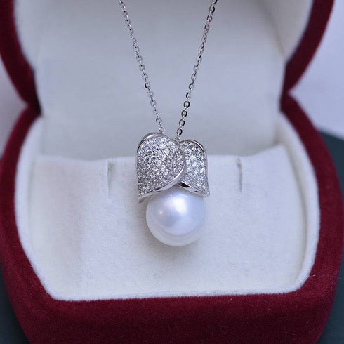 11-12mm Freshwater Pearl & Buds of May Necklace - Necklaces made with hand-selected pearls from House of Pearls