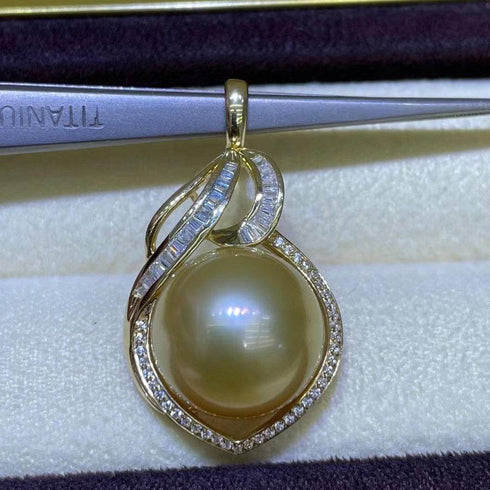 Golden South Sea Pearl Angel Pendant - House Of Pearls