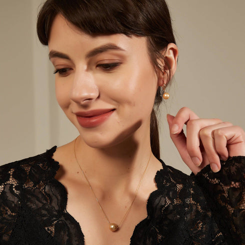 Golden South Sea Pearl Floating Pendant - House Of Pearls