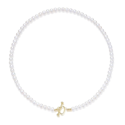 4-5mm Freshwater Pearl Necklace with Heart Clasp - House Of Pearls