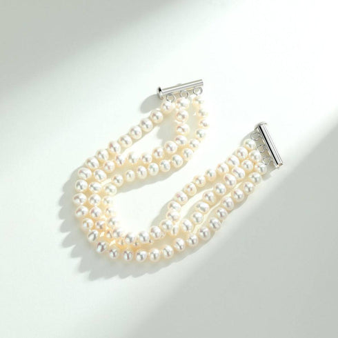 5-6mm Triple Freshwater Pearls Necklace Bracelet Set(Purchase Individually) - House Of Pearls