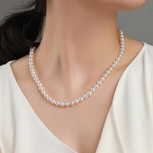 5-6mm White Freshwater Pearl Strand Necklace - House Of Pearls