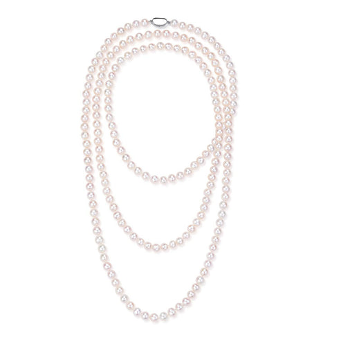 52-inch White Freshwater Pearl Rope Strand - AAA Grade - House Of Pearls