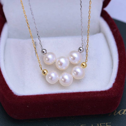 6-7mm Drops Smile Freshwater Pearl Necklace - House Of Pearls