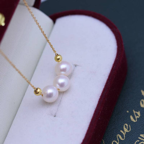 6-7mm Drops Smile Freshwater Pearl Necklace - House Of Pearls