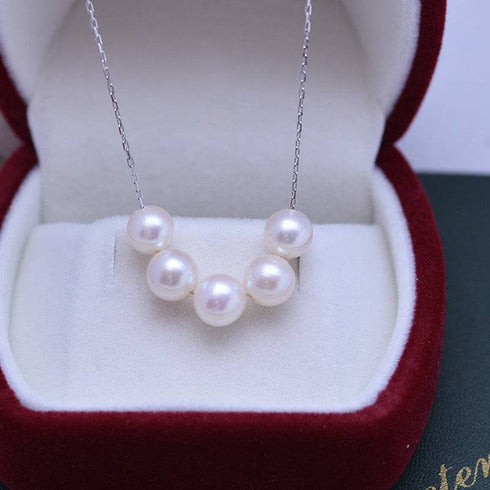 6-7mm Smile White Freshwater Pearl Necklace - House Of Pearls