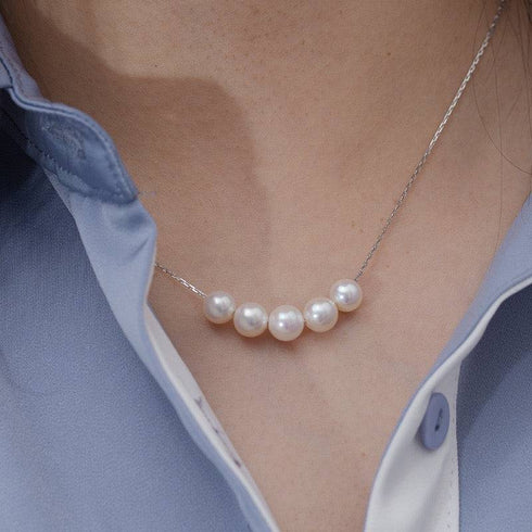 6-7mm Smile White Freshwater Pearl Necklace - House Of Pearls