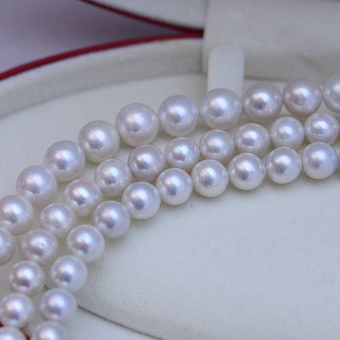 Large White Freshwater Pearl Graduated Strand Necklace - House Of Pearls