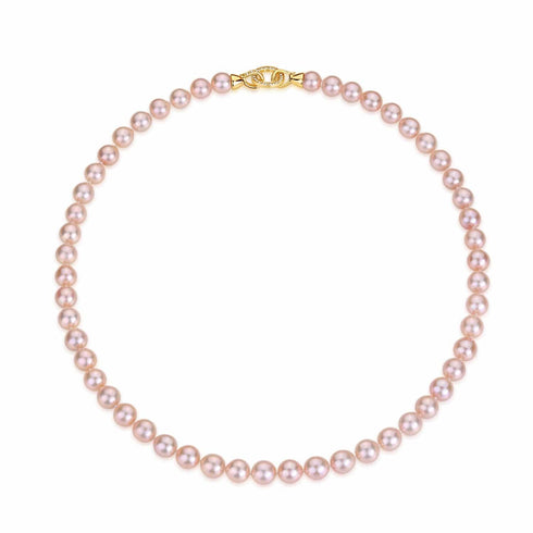 8-9mm Chinese Pink Akoya Cultured Pearl Necklace - House Of Pearls