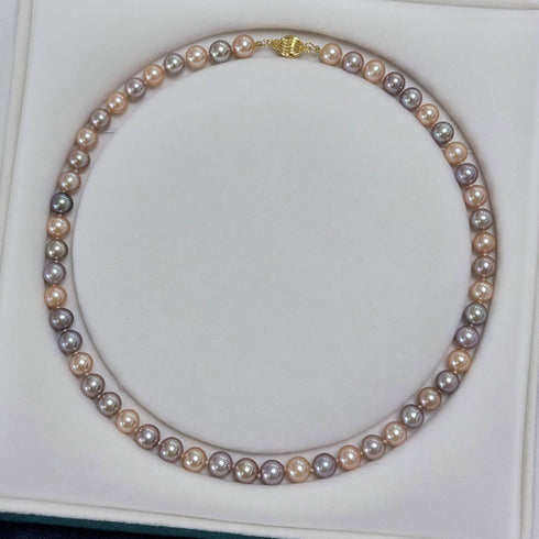 8-9mm Multicolor Freshwater Pearl Strand Necklace - House Of Pearls