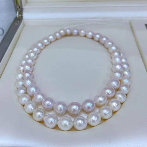 9-12mm White Freshwater Large Pearl Necklace - House Of Pearls