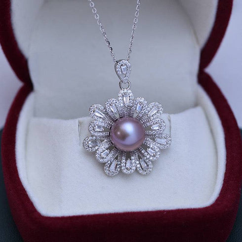 9-10mm Freshwater Pearl Floral Pendant - House Of Pearls