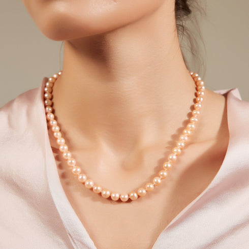 Classic Pink Freshwater Pearl Necklace Multiple Lengths