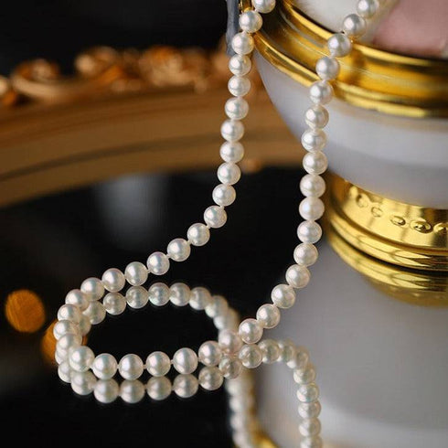 5-6mm White Freshwater Pearl Strand Necklace - House Of Pearls