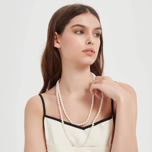 52-inch White Freshwater Pearl Rope Strand - AAA Grade - Necklaces made with hand-selected pearls from House of Pearls