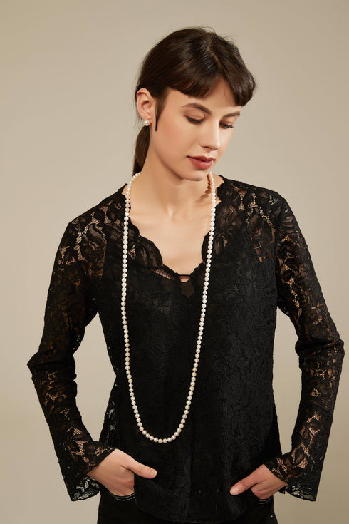 48-inch White Freshwater Pearl Necklace - Necklaces made with hand-selected pearls from House of Pearls