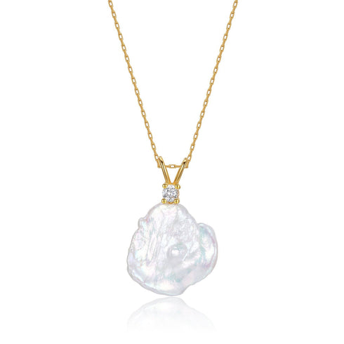 Petal-Shaped Floral Baroque Pearl Necklace - House Of Pearls