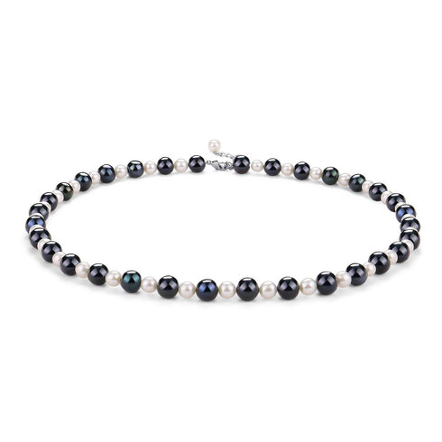 Elegant Black and White Pearl Beaded Necklace - House Of Pearls