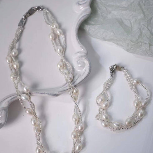 Triple Layered Baroque Pearl Necklace & Bracelet (Purchase individually) - House Of Pearls