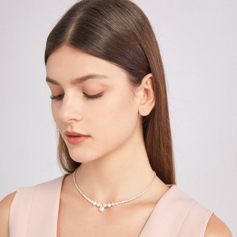 Pearl Pendant Silver Shards Necklace - House Of Pearls