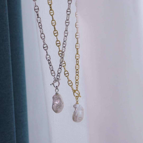 Bold Chain Large Baroque Pearl Necklace - House Of Pearls