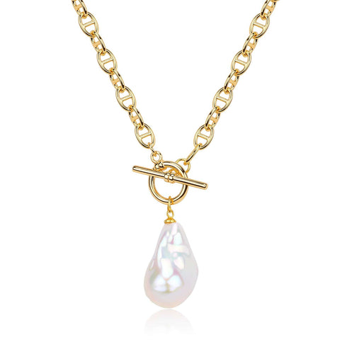 Bold Chain Large Baroque Pearl Necklace - House Of Pearls