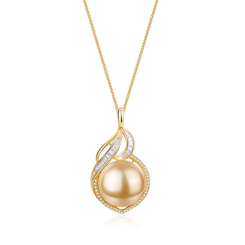 Golden South Sea Pearl Angel Pendant - House Of Pearls