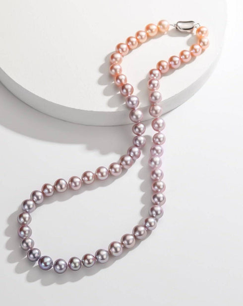 7-8mm Graduated Pink Purple Freshwater Pearl Strand Necklace - Necklaces made with hand-selected pearls from House of Pearls