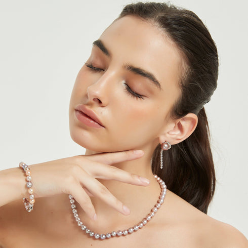 Gradual Color 7-8mm Pearls Strand - Pink to Purple - House Of Pearls