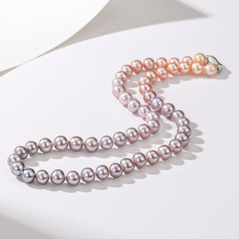 7-8mm Graduated Pink Purple Freshwater Pearl Strand Necklace - Necklaces made with hand-selected pearls from House of Pearls