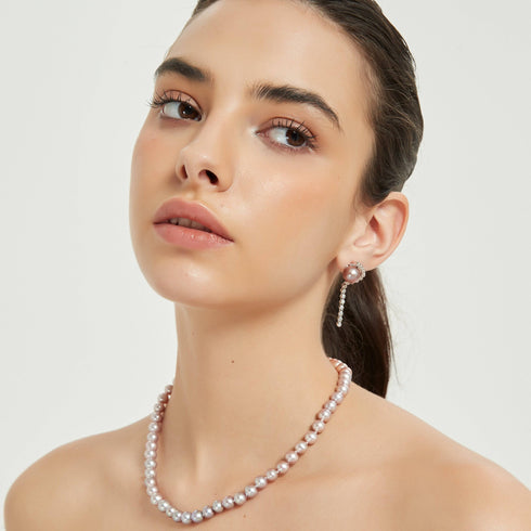 7-8mm Graduated Pink Purple Freshwater Pearl Strand Necklace - Necklaces made with hand-selected pearls from House of Pearls