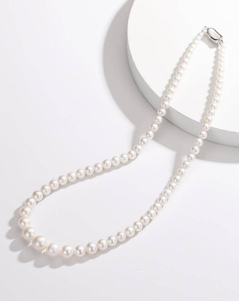 Gradual Size White Freshwater Pearls Strand - House Of Pearls