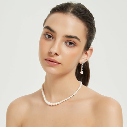 Gradual Size White Freshwater Pearls Strand - House Of Pearls