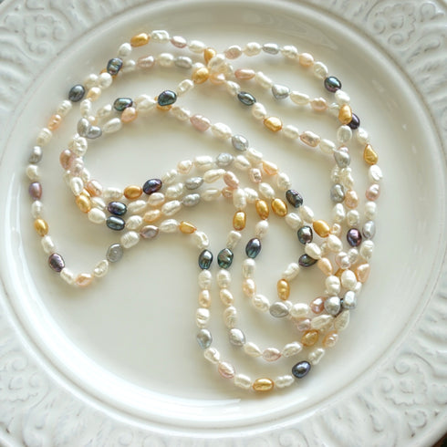 68-inch Multicolor Keshi Freshwater Pearl Rope Necklace - Necklaces made with hand-selected pearls from House of Pearls