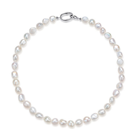 9-10mm White Baroque Freshwater Pearl Necklace - Necklaces made with hand-selected pearls from House of Pearls