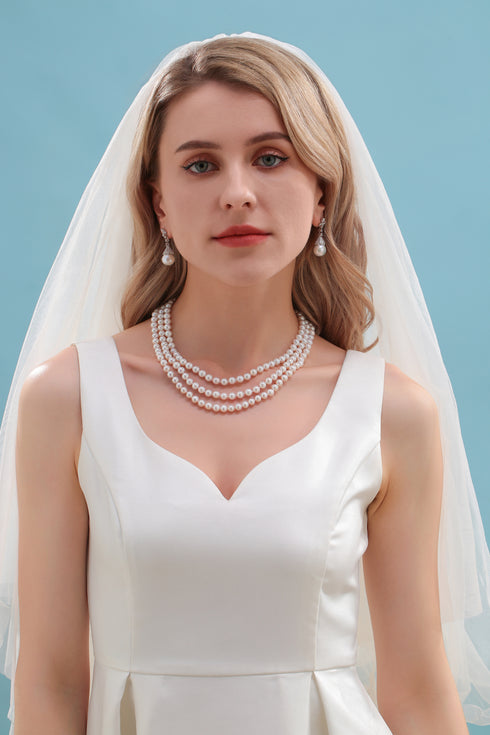 5-6mm Triple Twisted Strand Freshwater Pearl Necklace and Bracelet Set(Purchase Individually) - Necklaces made with hand-selected pearls from House of Pearls