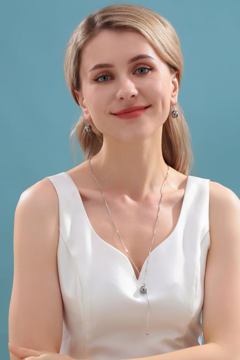 11-12mm Tahitian Pearl Clavicle Chain Necklace - Necklaces made with hand-selected pearls from House of Pearls