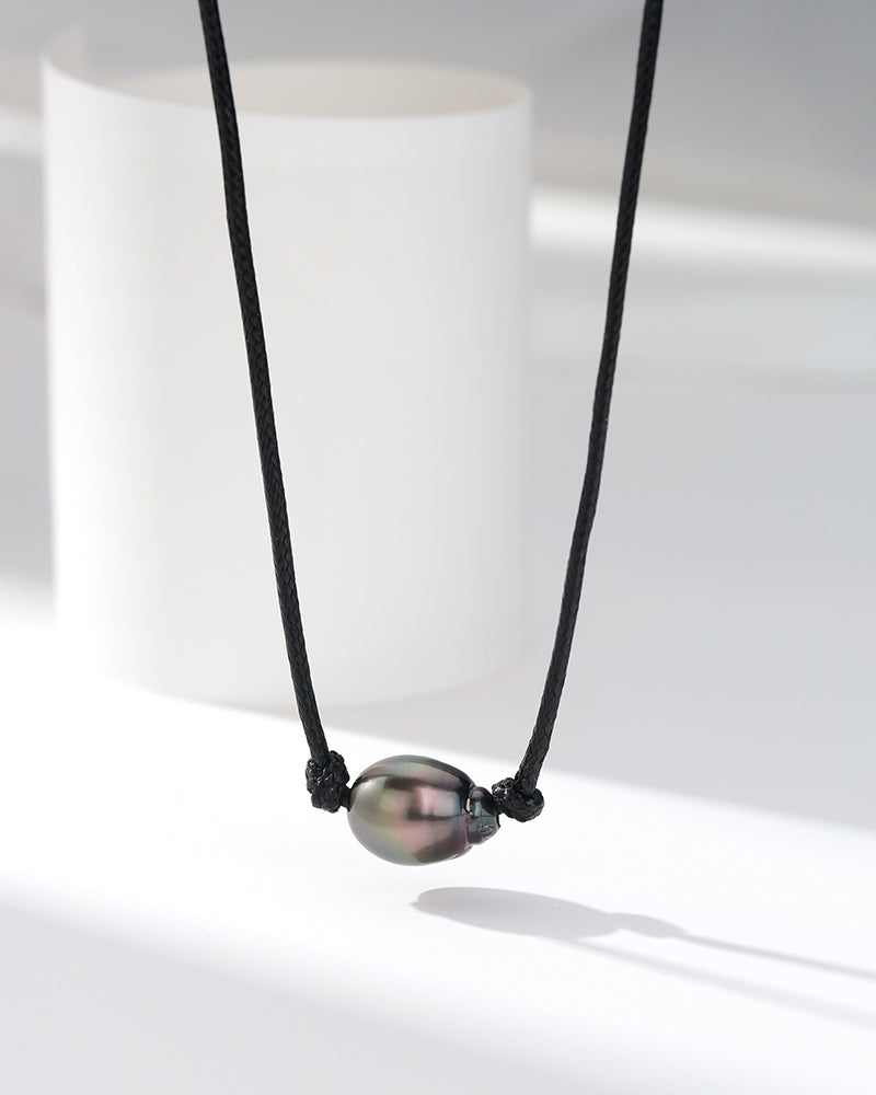 Tahitian Baroque Pearl Leather Necklace Unisex House Of – House Of