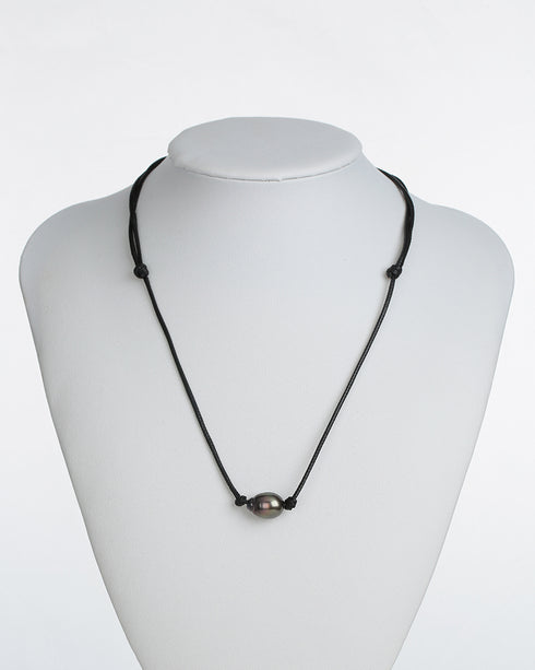 Tahitian Baroque Pearl Knotted Leather Necklace - Necklace made with hand-selected pearls from House of Pearls