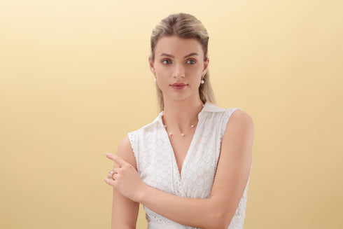 White 7-8mm Chinese Akoya Seven Pearls Tincup Necklace - Necklaces made with hand-selected pearls from House of Pearls