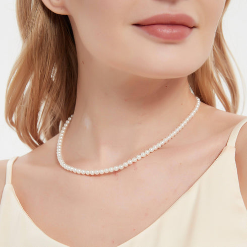 4-5mm Aurora White Freshwater Pearl Strand Necklace - Necklaces made with hand-selected pearls from House of Pearls