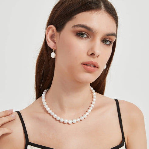 Large White Freshwater Pearl Graduated Strand Necklace - House Of Pearls