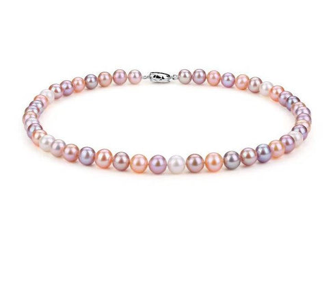 Multicolor Freshwater Pearl Necklace,7.5-8mm - House Of Pearls