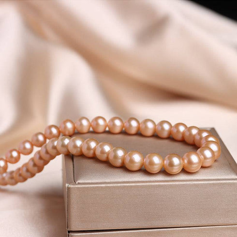 Pink Freshwater Pearl Necklace,7.5-8mm - House Of Pearls