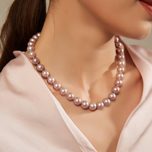 Purple 10-12mm Freshwater Pearl Necklace - House Of Pearls